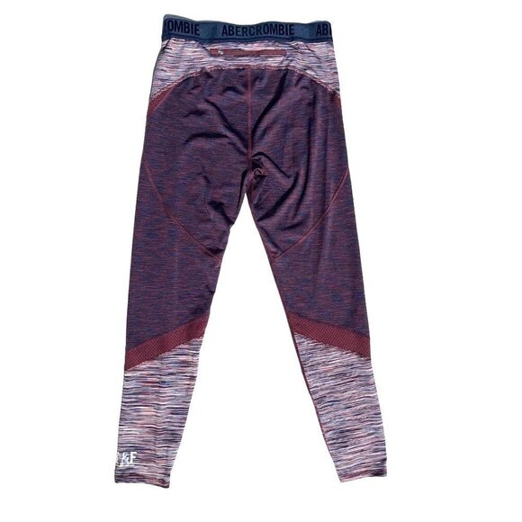 Abercrombie & Fitch MEDIUM Leggings w Spellout Waistband, Mesh, and Back Pocket - Picture 2 of 5